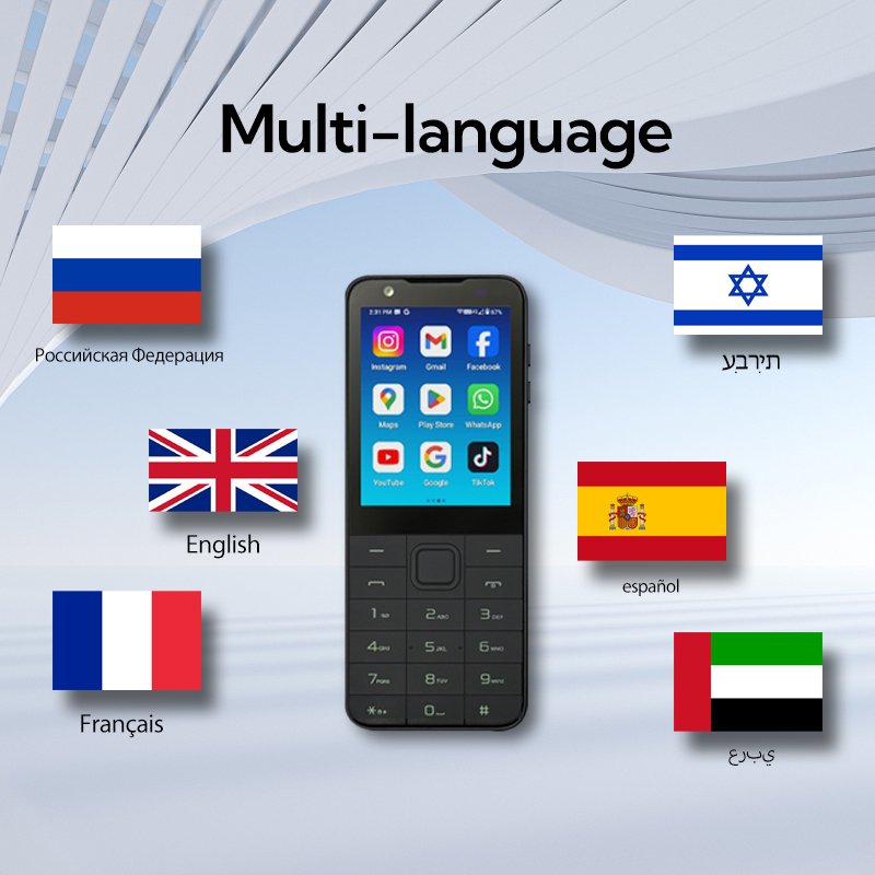 TIQ MINI M5S Dual SIM Card Smart Button Touch Screen 3+32GB Google Play MTK6761 Mobile Phone Android 13